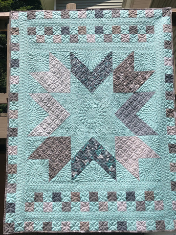 Quilt Kit for Jack's Star Cutie Pattern -- Cosmo Urban Mist turquoise